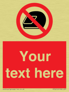 Custom No Motorcycle Helmets Sign